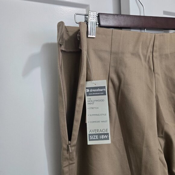 NWT Dress Barn Hollywood Pant Slimming Khaki Stretch Sz 18W - Picture 5 of 9